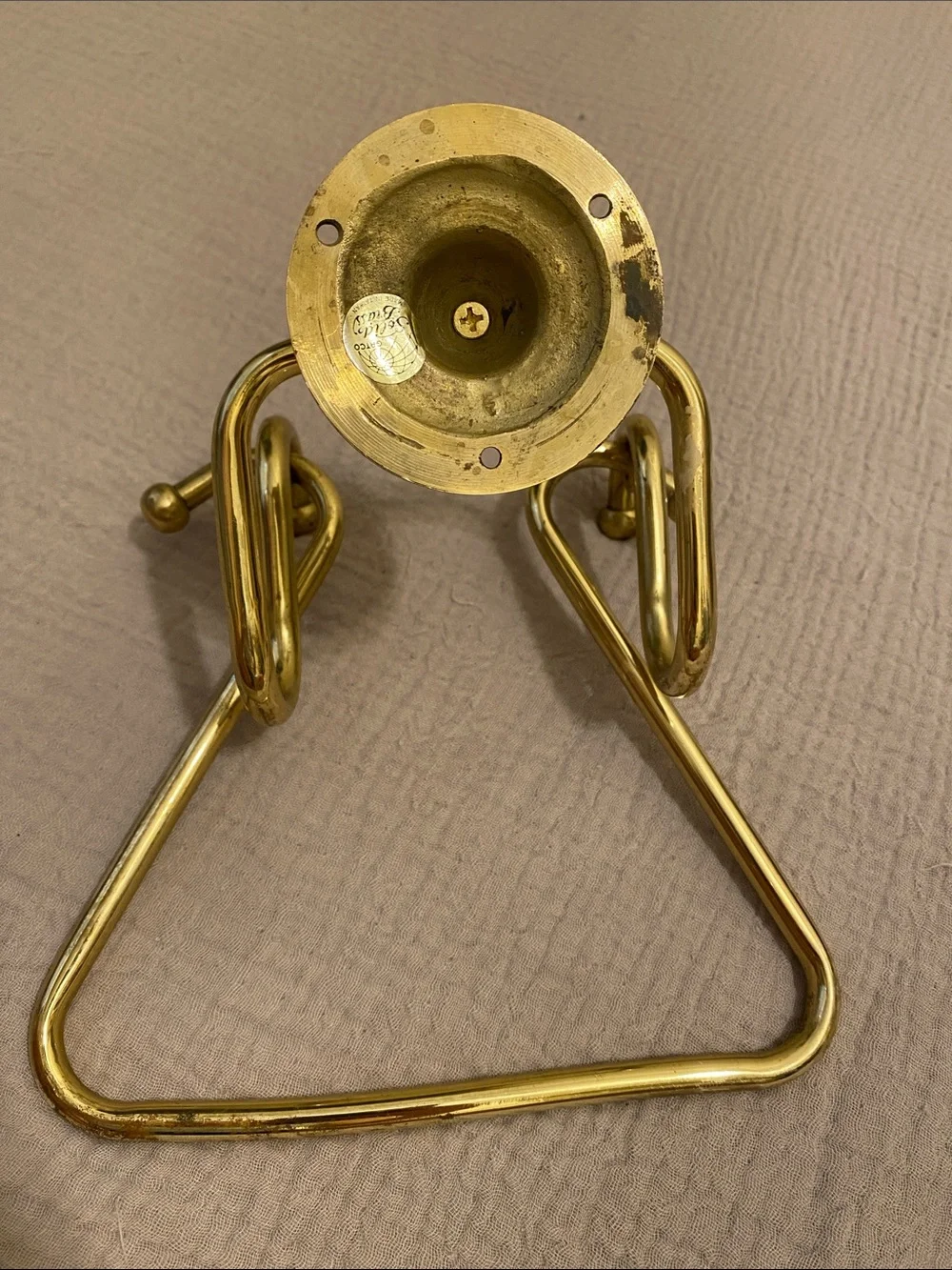 Vintyge Gold Triangle Towel Ring - Polished Brass Finish